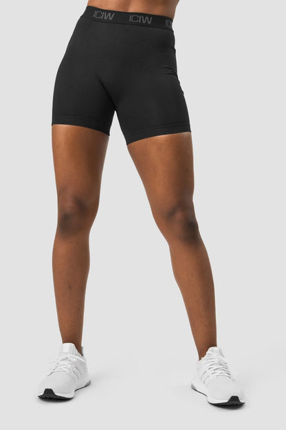 define seamless logo shorts black