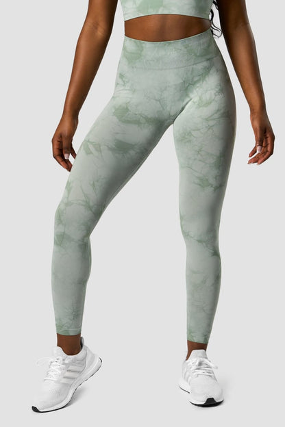 define seamless tie dye tights light sea green