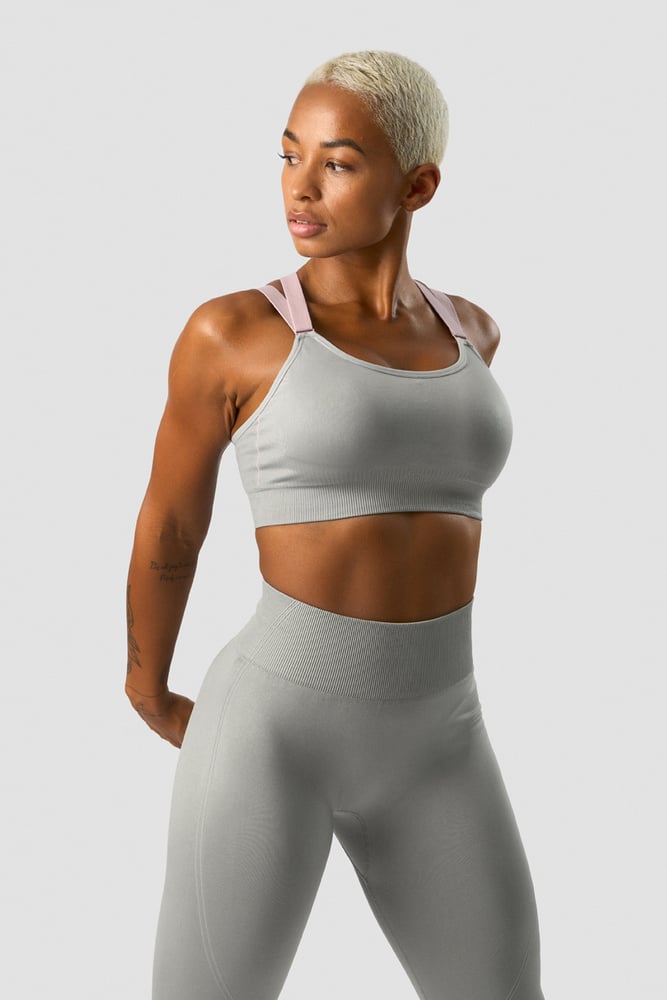 deluxe seamless adjustable sports bra grey