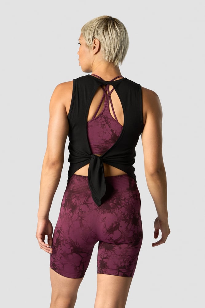 empowering open back tank black wmn