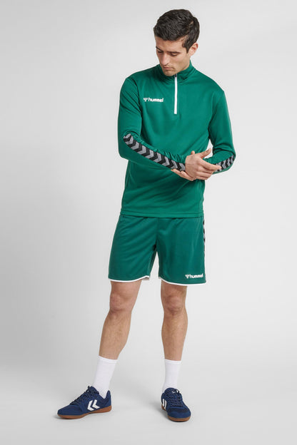 HUMMEL - Hmlauthentic Half Zip Sweatshirt - Evergreen