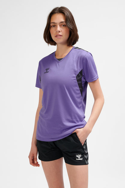 HUMMEL - Hmlauthentic Pl Jersey S/s Woman - Dahlia Purple/asphalt