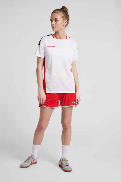 HUMMEL - Hmlauthentic Poly Jersey Woman S/s - White/true Red