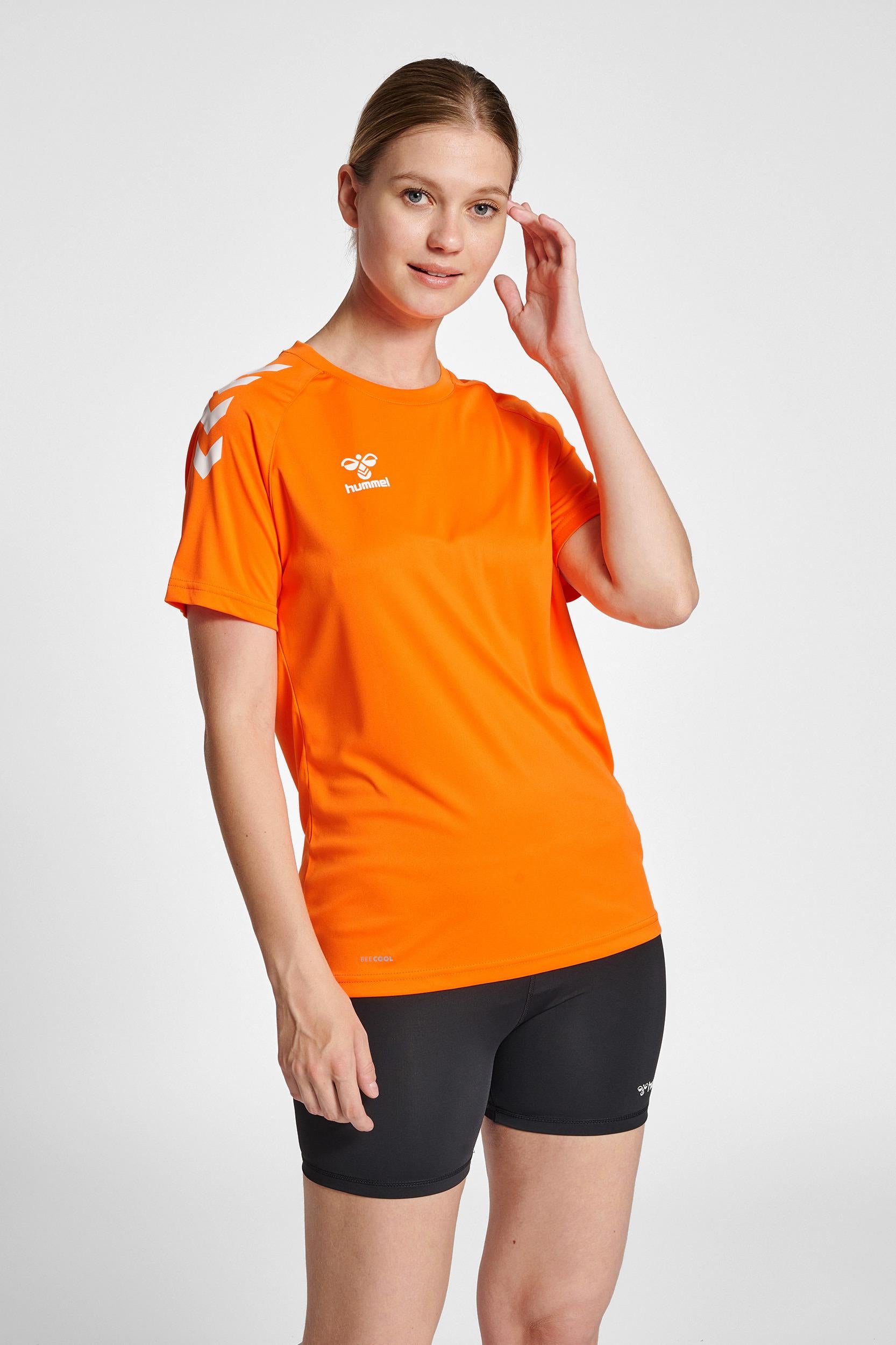 HUMMEL - Hmlcore Xk Core Poly Tee  S/s Woman - Orange Tiger