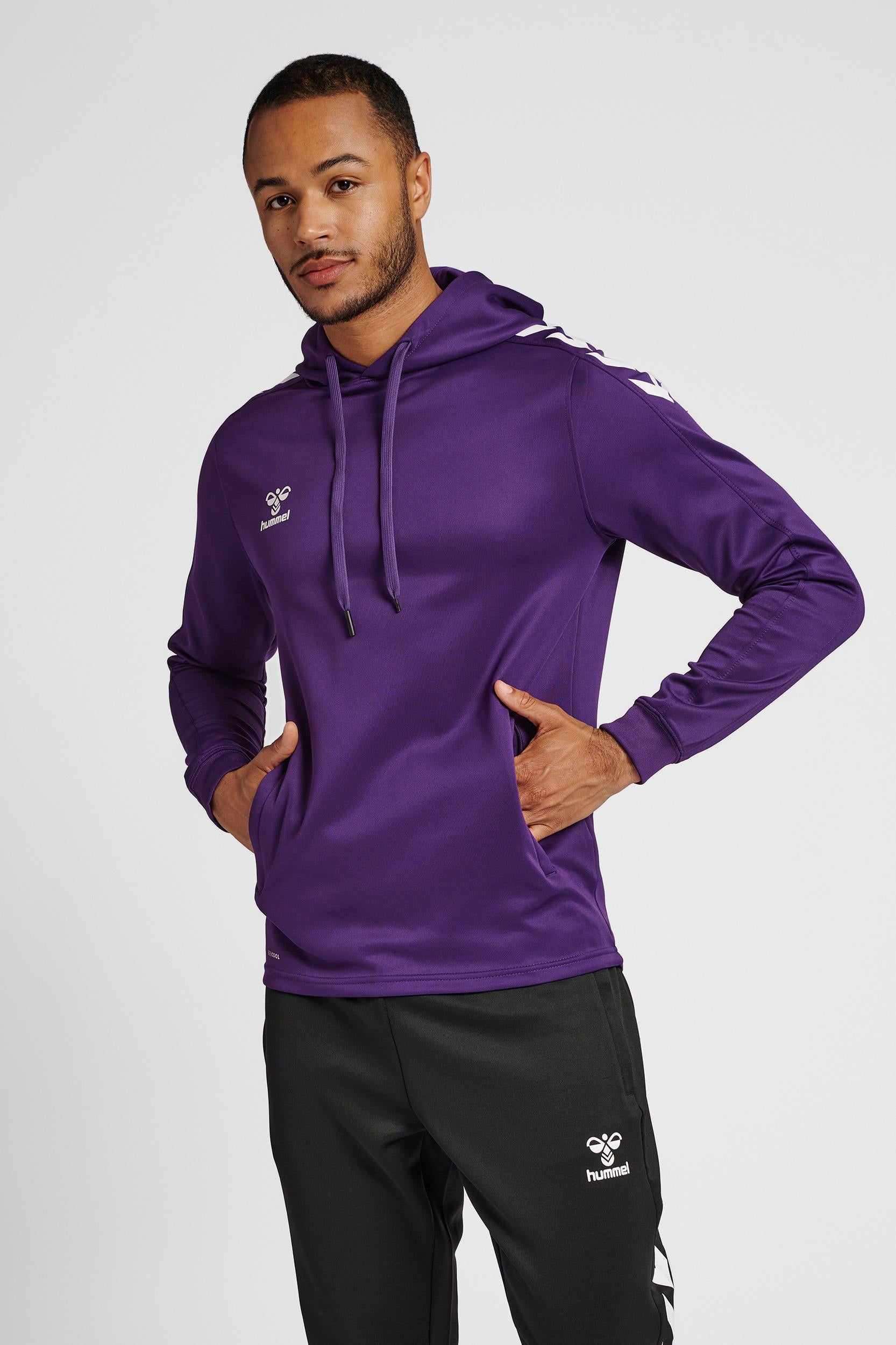 HUMMEL - Hmlcore Xk Poly Sweat Hoodie - Acai/white