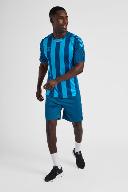 HUMMEL - Hmlcore Xk Striped Jersey S/s - Blue Coral/blue Danube