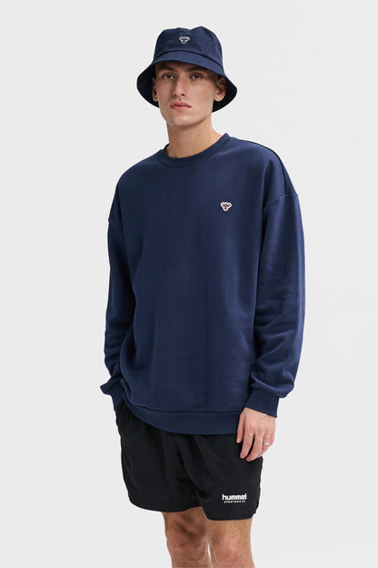 HUMMEL - Hmlloose Crewneck Bee - Dress Blues