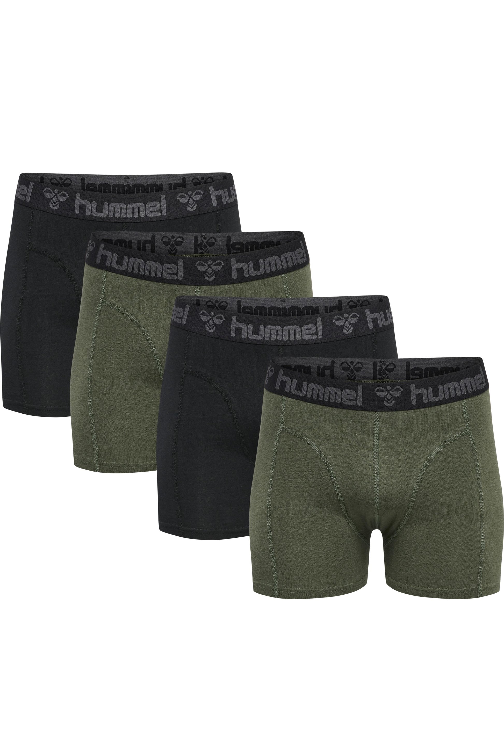 HUMMEL - Hmlmarston 4-pack Boxers - Black/thyme