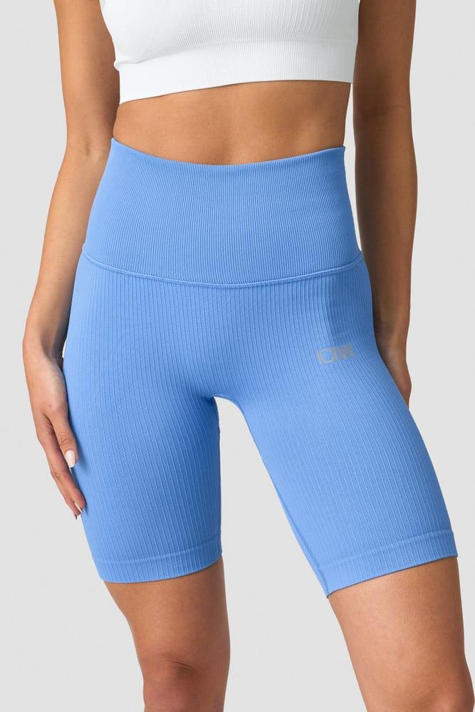 ICANIWILL - Ribbed Define Seamless Pocket Biker Shorts - Pacific Blue