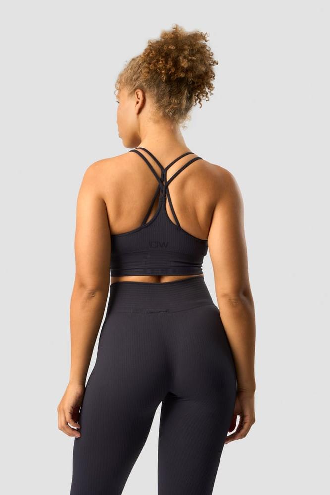 ICANIWILL - Ribbed Define Seamless Sports Bra - Dk Graphite