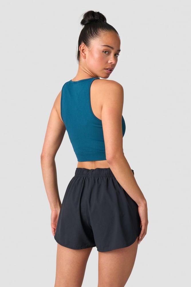 ICANIWILL - Ribbed Define Seamless Tank Top - Teal Blue