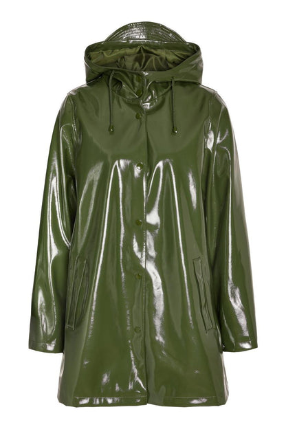 NOISY MAY - Sky L/s A-line Vinyl Coat - Green