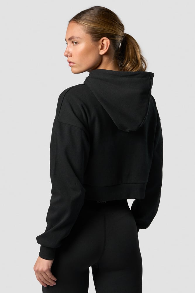 recharge cropped hoodie wmn black