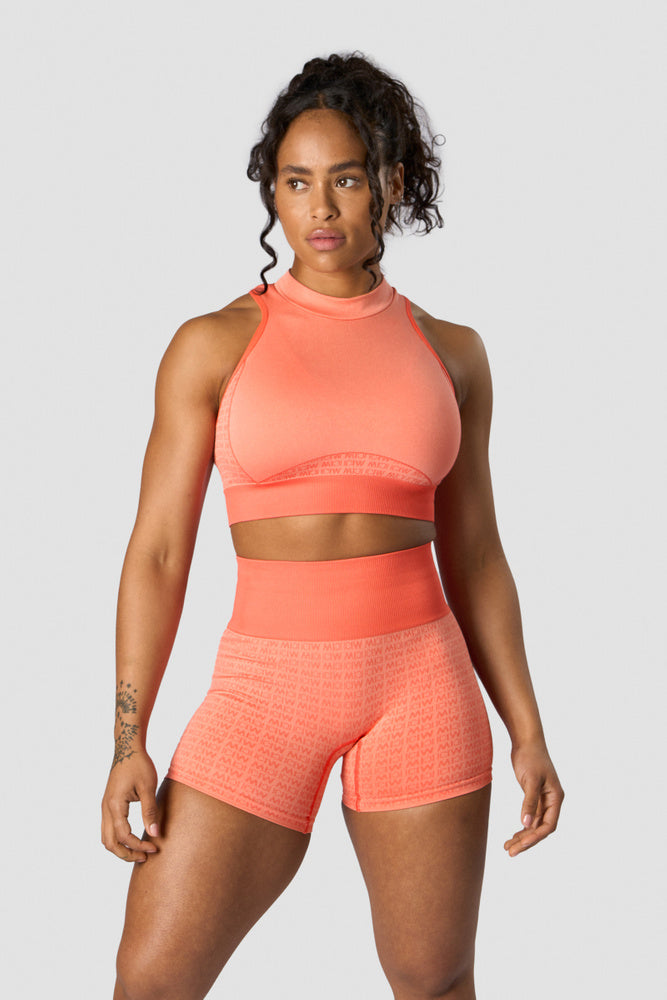 signature seamless cropped tank top peach